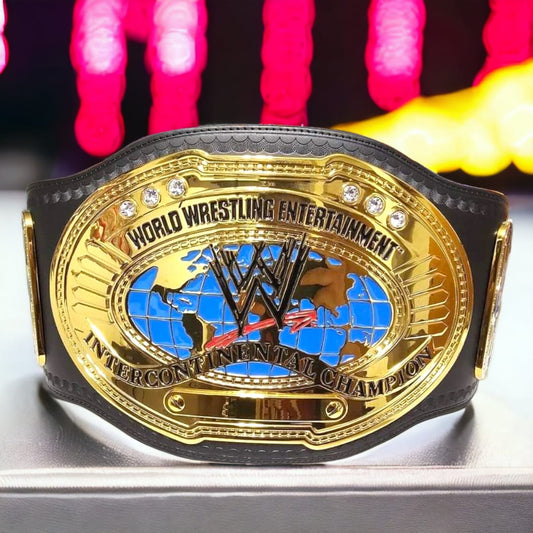 WWE Attitude Era Intercontinental Championship Belt | copy-of-the-world-wrestling-federation-intercontinental-title-1986-1988-with-red-wf-logo-2 | championship belt | MnM Belts
