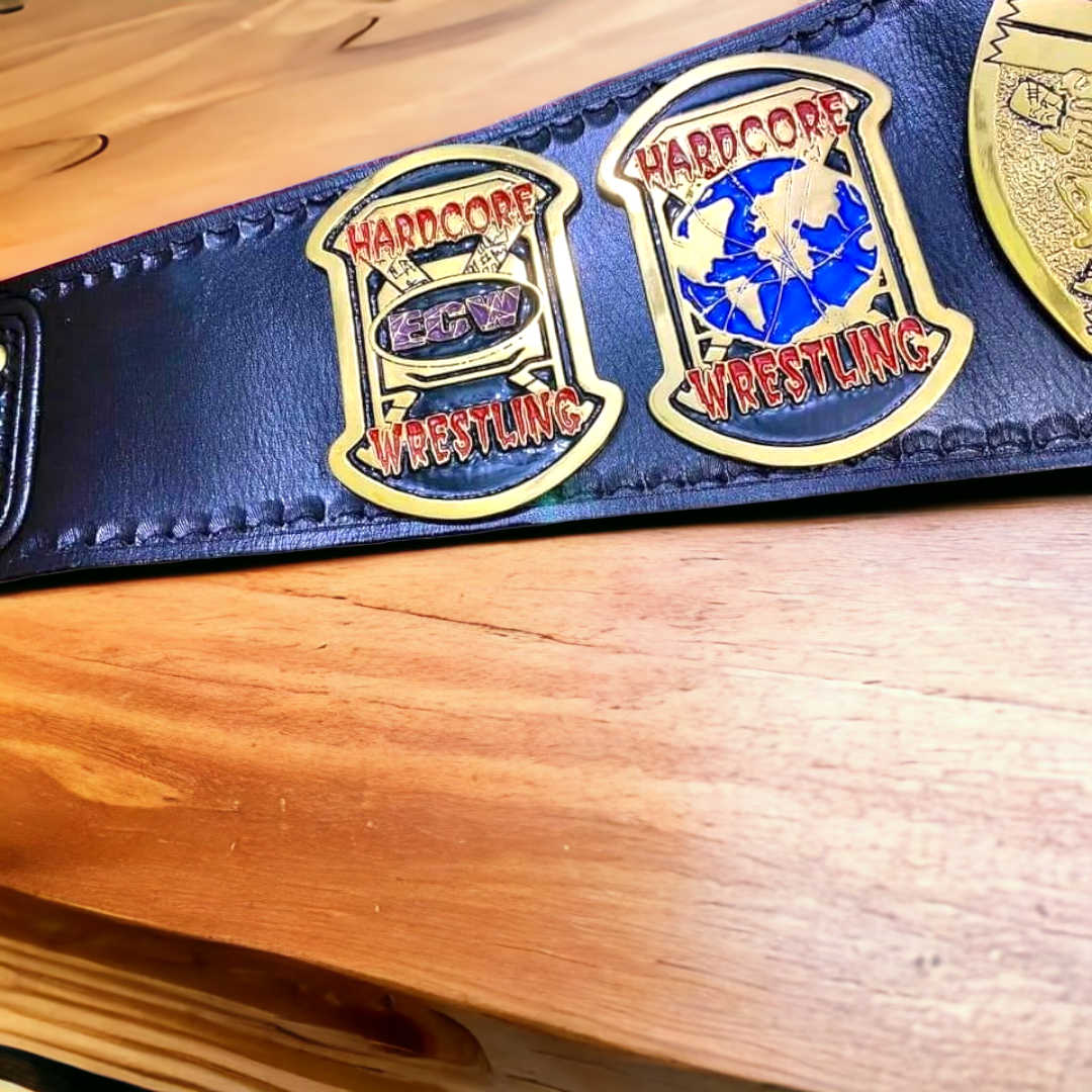 ECW World Heavyweight Championship Belt | copy-the-world-wrestling-federation-intercontinental-title-1986-1988-with-red-wf-logo | championship belt | MnM Belts