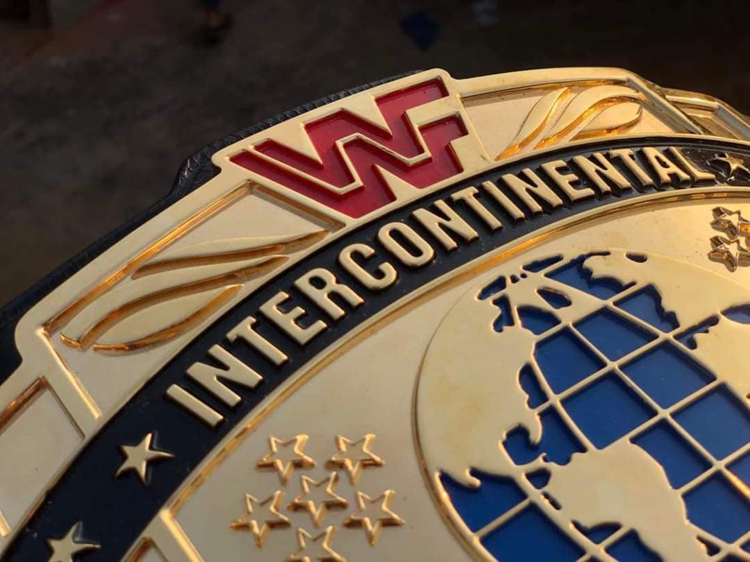 The World Wrestling Federation Intercontinental Title (1986-1988) with Red WF logo